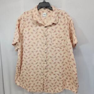 Rowm Men's Short-Sleeve Shirt Size. 3XB Orange Red Suns 100% Cotton O9
